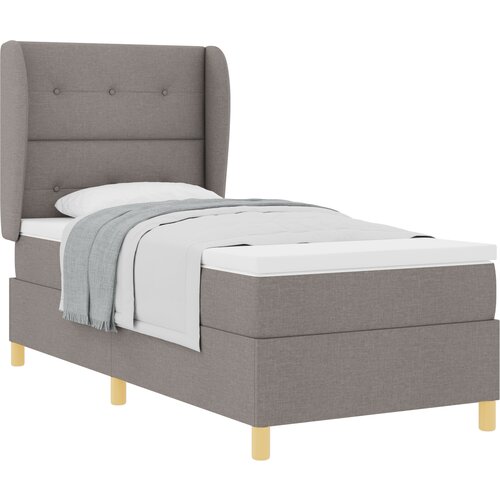 vidaXL Box Spring postelja z vzmetnico v taupe barvi, 80x200 cm, tkanina, (22051598) Cene