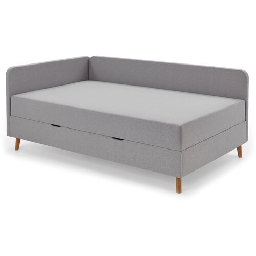 Meise Möbel Svijetlo sivi tapecirani krevet za jednu osobu s prostorom za pohranu 90x200 cm Cabana - Cijene