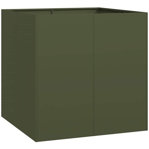 Maison Chic Cvetlični Lonec - Cvetlično korito olivno zelena 80x80x80 cm Jeklo, (21789688) Cene