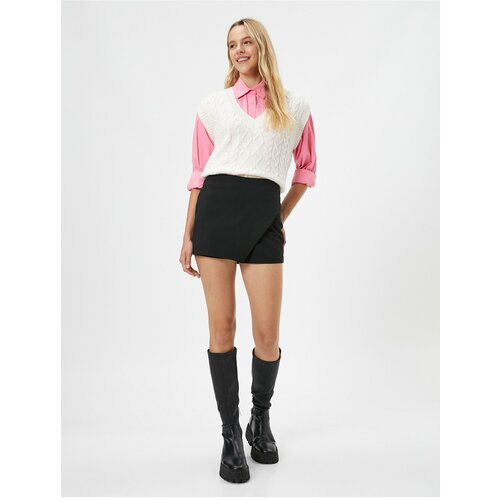 Koton Mini Shorts Skirt Double Breasted Asymmetrical Cut Slike