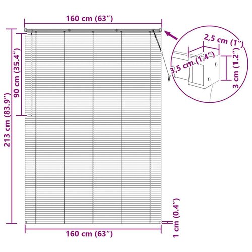  Venecijanska roleta Podesiva Bijelo 213 x 160 cm PVC Slike