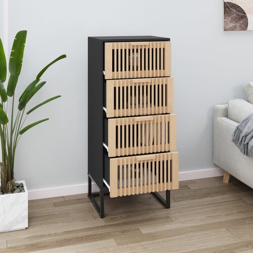vidaXL Visoka omara črna 40x30x95 cm inženirski les Cene