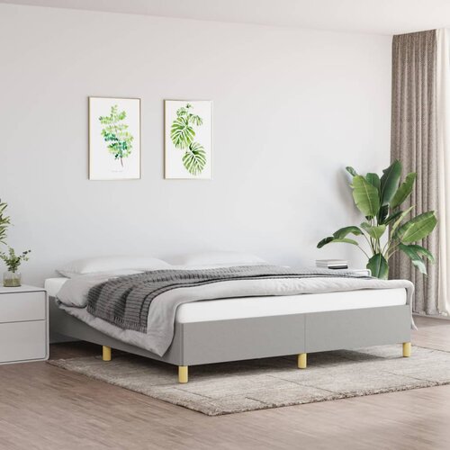 The Living Store Posteljni okvir svetlo siv 180x200 cm blago - Box Spring Posteljni Okvir, (21519644) Slike