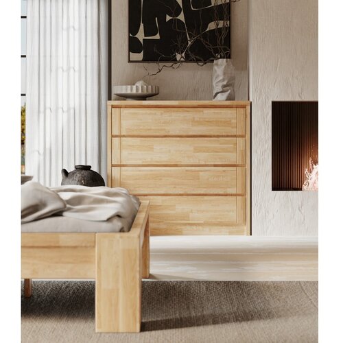 Olivia Living Nizka komoda iz masivnega hrasta v naravni barvi 105x96 cm Timo &amp;ndash; Slike