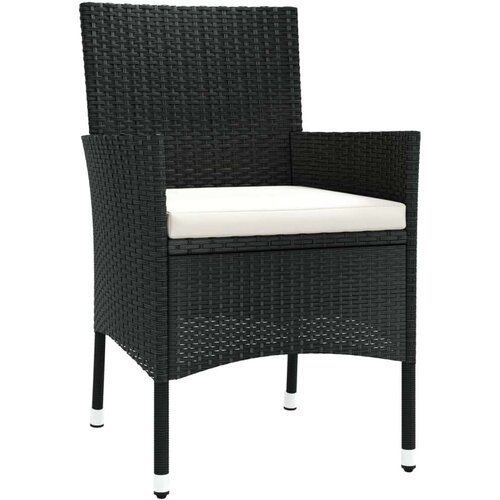 VidaXL 5-dijelni vrtni bistro set od poliratana s jastucima crni Slike