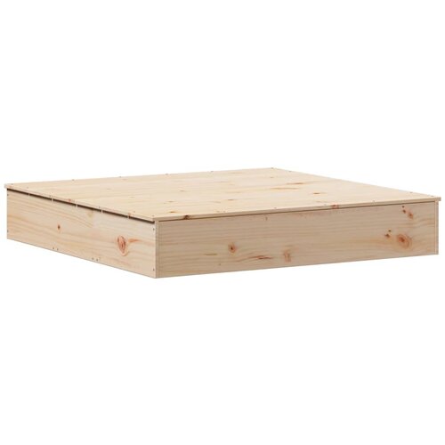 vidaXL Peskovnik s pokrovom 111x111x19,5 cm trdna borovina Cene