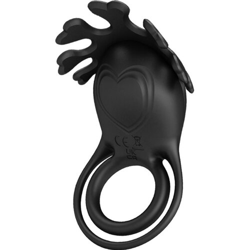 PRETTY LOVE MALE PRETTY LOVE - RUBEN VIBRATOR RING 7 VIBRATIONS BLACK SILICONE Cene