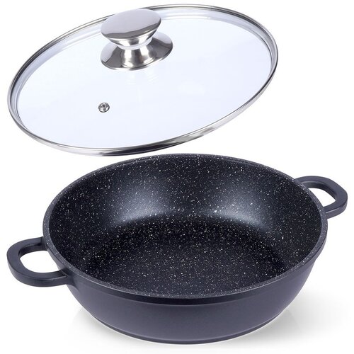 Orion kastrol s nepřilnavým povrchem Pfluon Granit se skleněnou poklicí Grande, ⌀ 24 cm Cene
