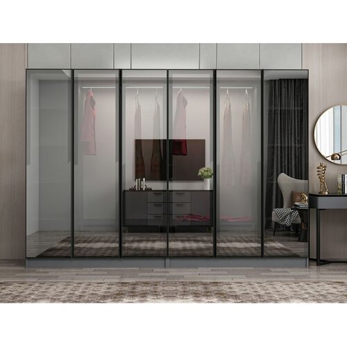 Hanah home ormar sa reflektujućim staklom Nisa 20631, 270 cm, antracit Cene