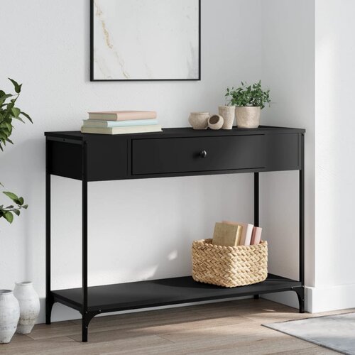 The Living Store Konzolna mizica črna 100x34,5x75 cm inženirski les - Konzolna Mizica, (21573458) Cene