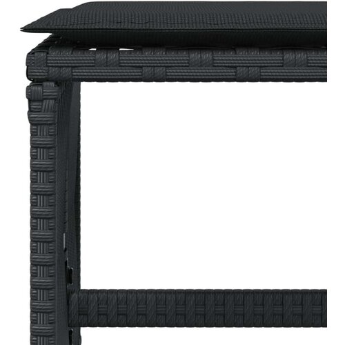 VidaXL Vrtni stolci s jastucima 4 kom crni 41x41x36 cm od poliratana Slike