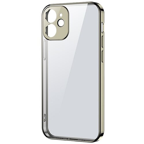 Joyroom Ultra tanek prozoren ovitek s kovinskim okvirjem za iPhone 12 Pro Max zlata, (21521922) Slike