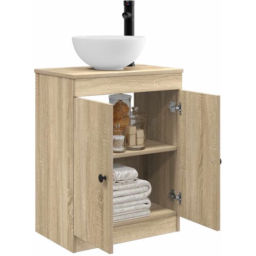  Kupaonski umivaonik s sudoperom Hrast sonoma 54 x 35 x 83 cm Slike