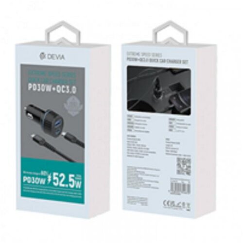 DEVIA punjač za auto extremno brzi PD30W+QC crni 025096 Slike