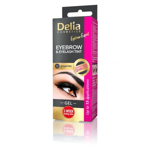 Delia - Gel za bojenje obrva i trepavica, siva 1.1 15ml