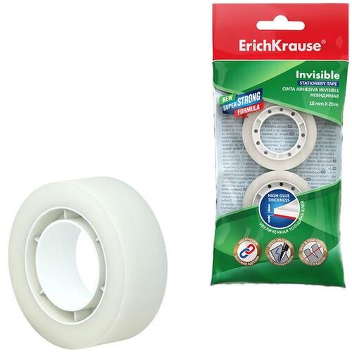 Erich Krause lepilni trak EK58740, neviden, 18mm x 20m, 2 kos Slike