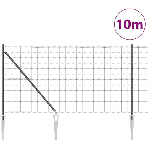 Euro ograda s &amp;scaron;picama 10 x 1,2 m Čelik premazan PVC-om Siva Slike