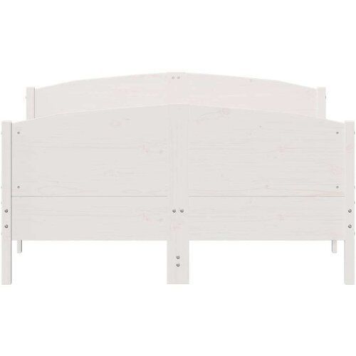  Okvir za krevet s uzglavljem bijeli 135 x 190 cm od borovine Slike