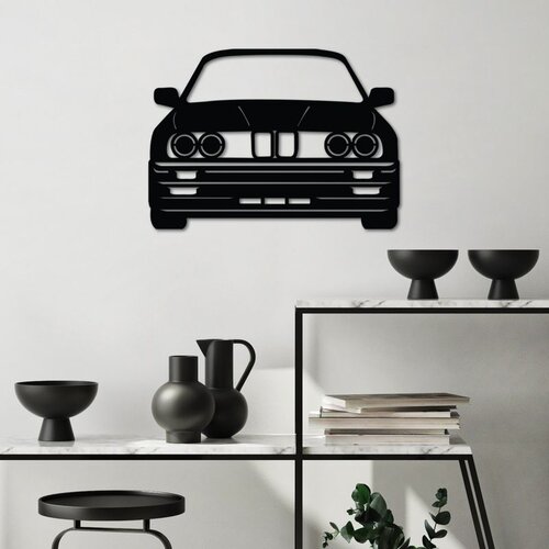 WALLXPERT BMW M3 E30 Crni Metalni Zidni Dekorativni Pribor Cene