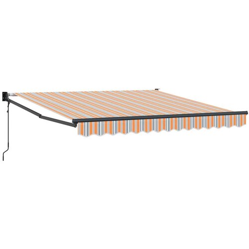 VidaXL Retraktilna tenda Oranžna in siva in modra in bela 350 x 250 cm, (5000045891) Slike