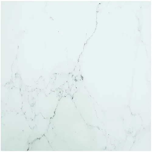 vidaXL Mizna plošča bela 70x70 cm 6 mm kaljeno steklo z marmorj