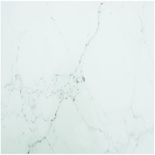 vidaXL Stolna ploča bijela 70x70 cm 6 mm staklena s mramornim uzorkom Cijene