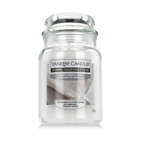 Yankee Candle Home Inspiration White Linen &amp;amp; Lace 538 g di&amp;scaron;eča svečka Slike