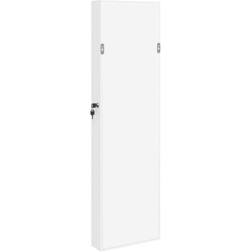  Zidni ormarić za nakit s ogledalom bijeli 30 x 8,5 x 106 cm Slike