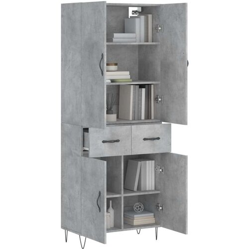 vidaXL Visoka komoda siva betona 69 5x34x180 cm od konstruiranog drva Cijene