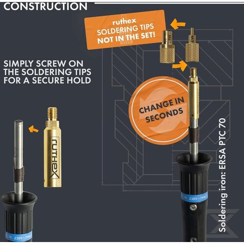 Ruthex 2x adapter za vrh lemilice za seriju ERSA 832, 842 i 102 - 1 kom Slike