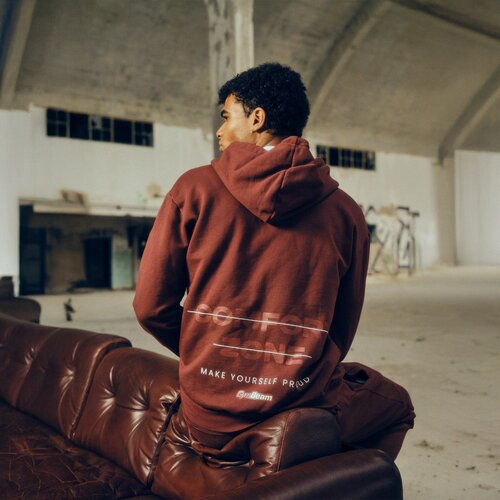 GymBeam Mu&amp;scaron;ka dukserica Zone Zip Up Cherrywood Slike