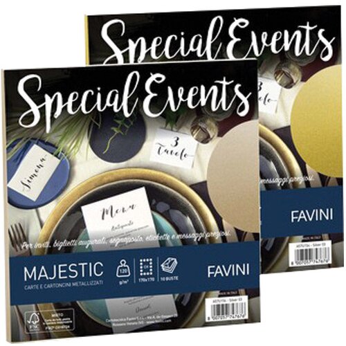  Kuverte special events 17x17cm 120g pk10 favini srebrne Slike