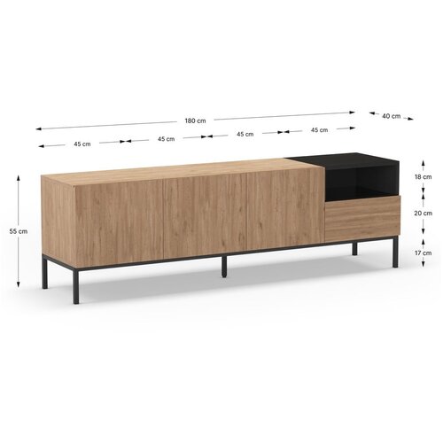 Marckeric TV omarica v naravni barvi 180x55 cm Cailin &amp;ndash; Slike