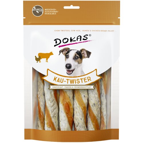 Dokas žvečilni zvitki - Goveja koža, vampi &amp;amp; pi&amp;scaron;čančja prsa 200 g Slike