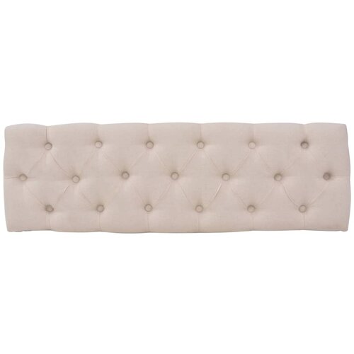  Klupa od Tkanine i Masivnog Drva 110x38x48 cm Krem Bijela Slike