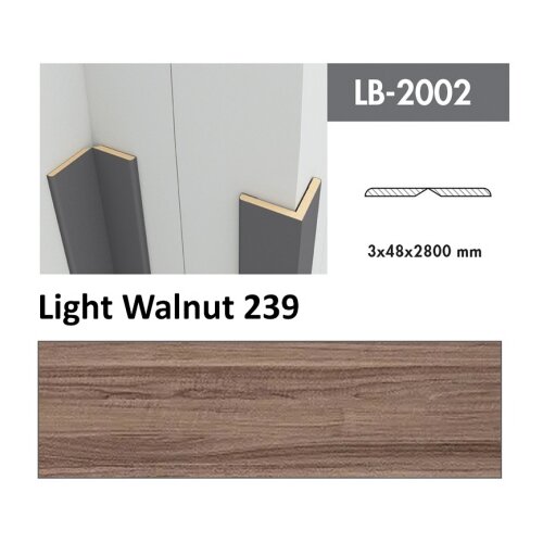 AGT profil Zidni MDF LB-2002 Light Walnut (239) 2800x48x3mm ( 026-059 ) Cene