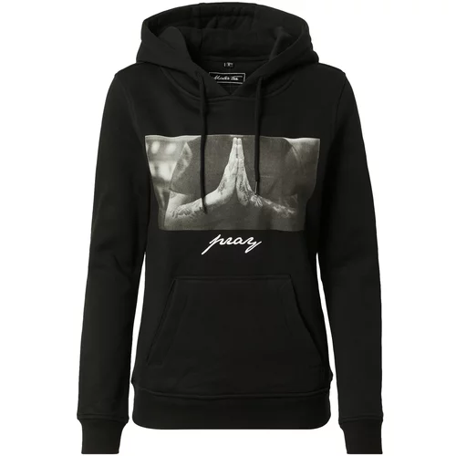 Merchcode Sweater majica 'Pray' svijetlosiva / crna / bijela