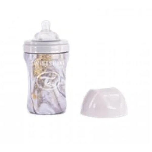 Twistshake TS flasica anti-colic stainless marble grey 330ml Slike