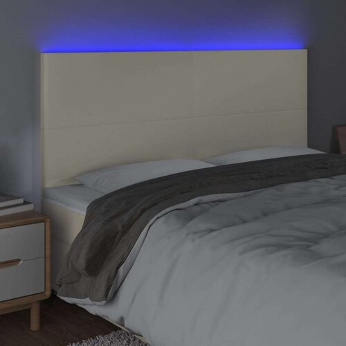  Uzglavlje krem 180x5x118/128 cm od umjetne kože Slike