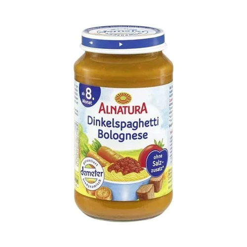 Alnatura bio otroška hrana - pirini špageti z bolonjsko omako