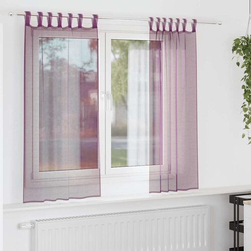 Voile zavjese s petljama 2 kom. ljubičaste 140x175 cm Slike