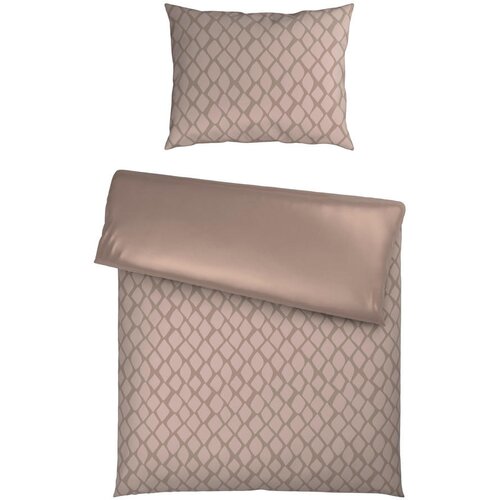 Dieter Knoll OBOJESTRANSKA POSTELJNINA STRIPES DK 140/200 cm saten bež Slike