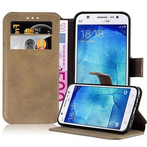 Cadorabo Ohi&scaron;je, združljivo z Samsung Galaxy J5 2015 v mat pe&scaron;čeno rjava - Za&scaron;čitni ovitek s funkcijo stojala in režo za kartice v retro dizajnu, (20558940) Cene