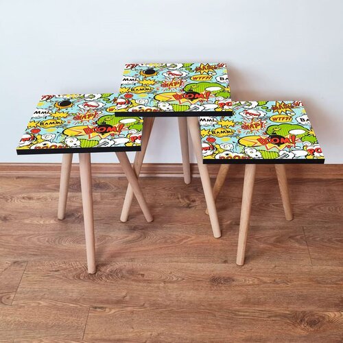Hanah home 3Shp9 - Multicolor Multicolor Nesting Table (3 Pieces) Cene