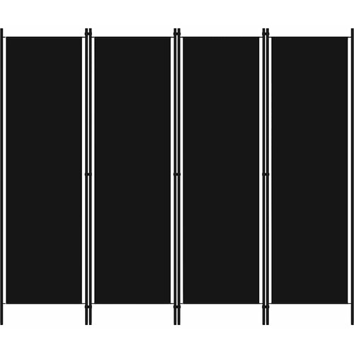Sobna pregrada s 4 panela crna 200 x 180 cm Cene