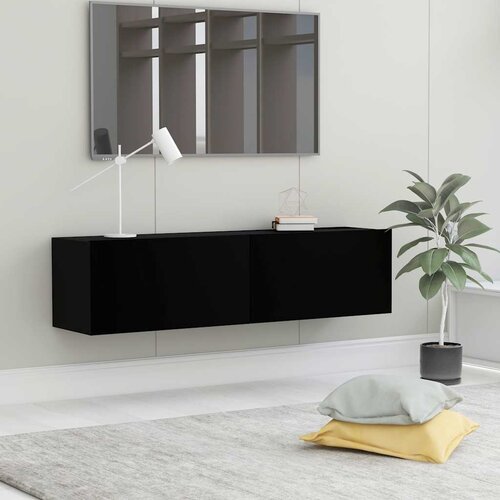  TV ormarić crni 120 x 30 x 30 cm od konstruiranog drva Slike