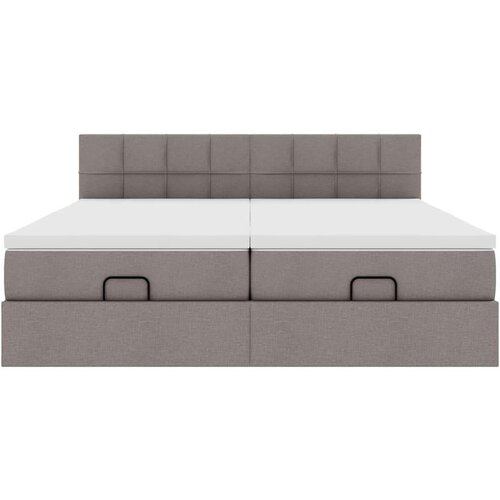VidaXL otomanski okvir kreveta s madracima smeđesivi 200x200cm tkanine Slike