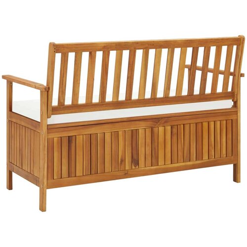  Klupa za pohranu od masivnog bagremovog drva 120 x 63 x 84 cm Slike