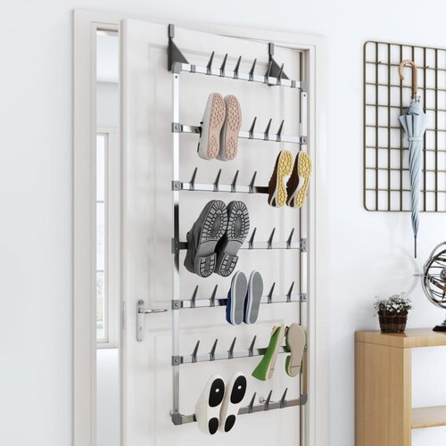 Viseći stalak za cipele srebrni 66 x 13 x 139 cm Slike