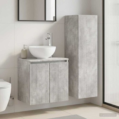  Set namje&scaron;taja za kupaonicu 2 kom. Betonska siva 33 x 34,5 x 100 cm Cijene